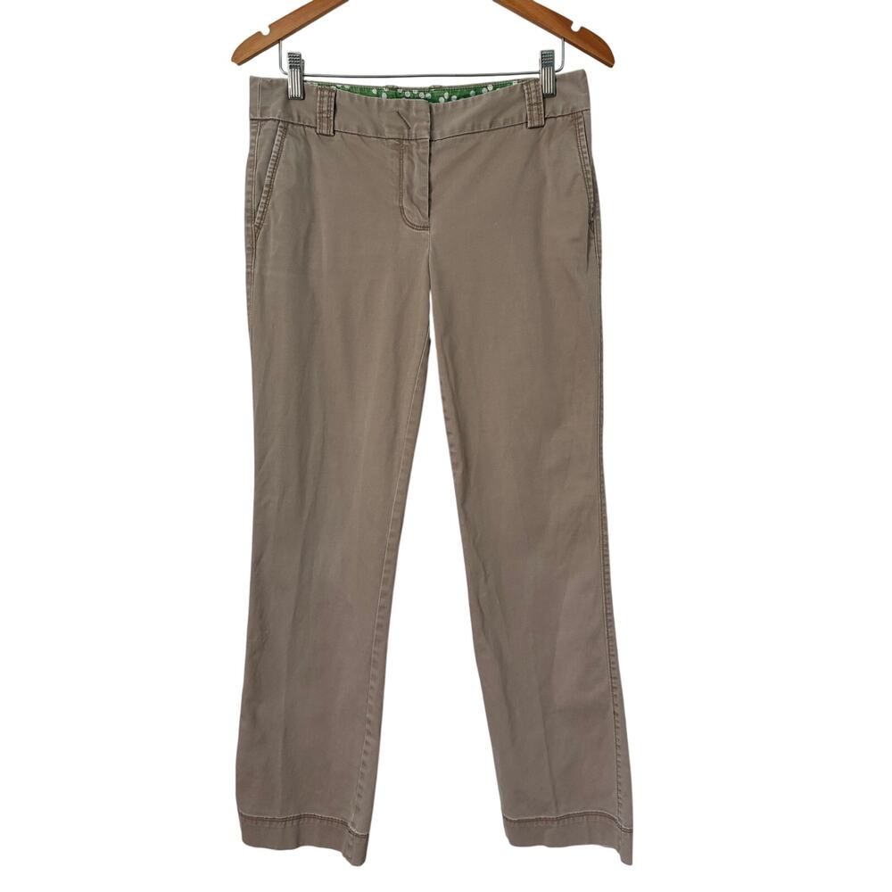 J. Crew Khaki Chino Pants "City Fit" Stretch Dark Tan Size 6